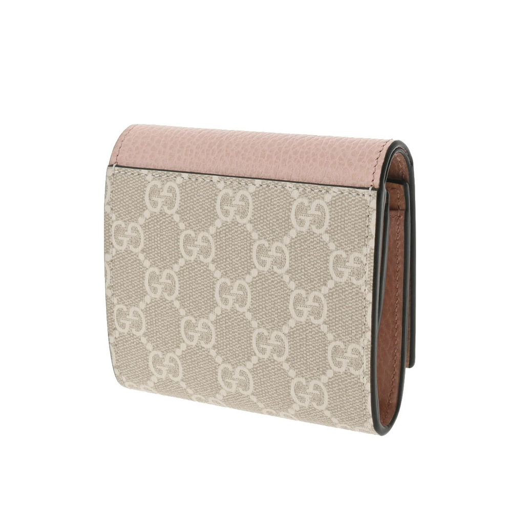 Gucci GG Leather Marmont Pink Tri fold Compact Wallet